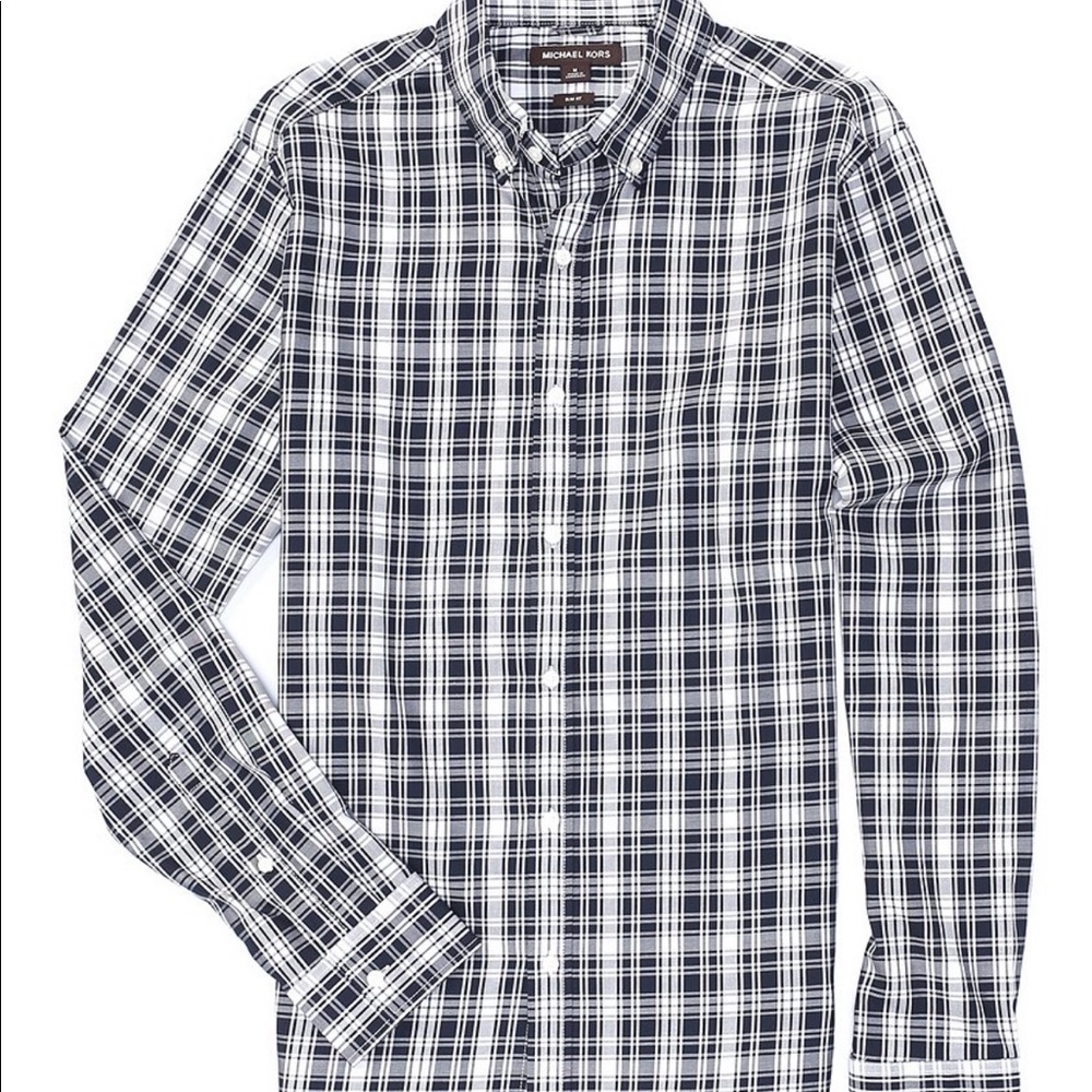 Micheal Kors plaid check pattern long sleeve button-down shirt